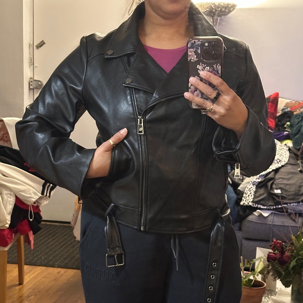 Faux Leather Motorcycle Jacket